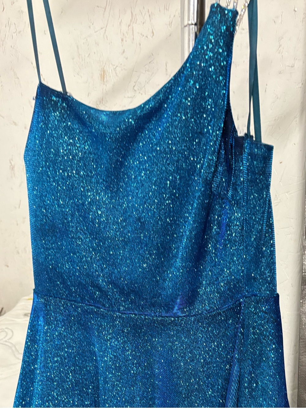 City Triangles Teal Blue Embellished Evening Top